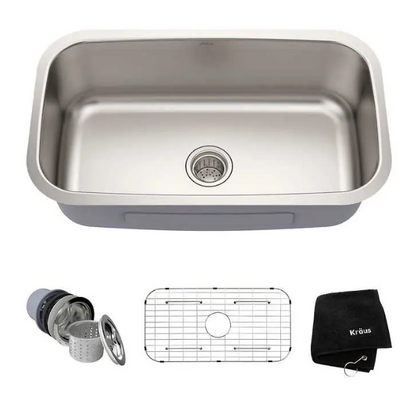 KRAUS Undermount Single Bowl Stainless Steel Kitchen Sink